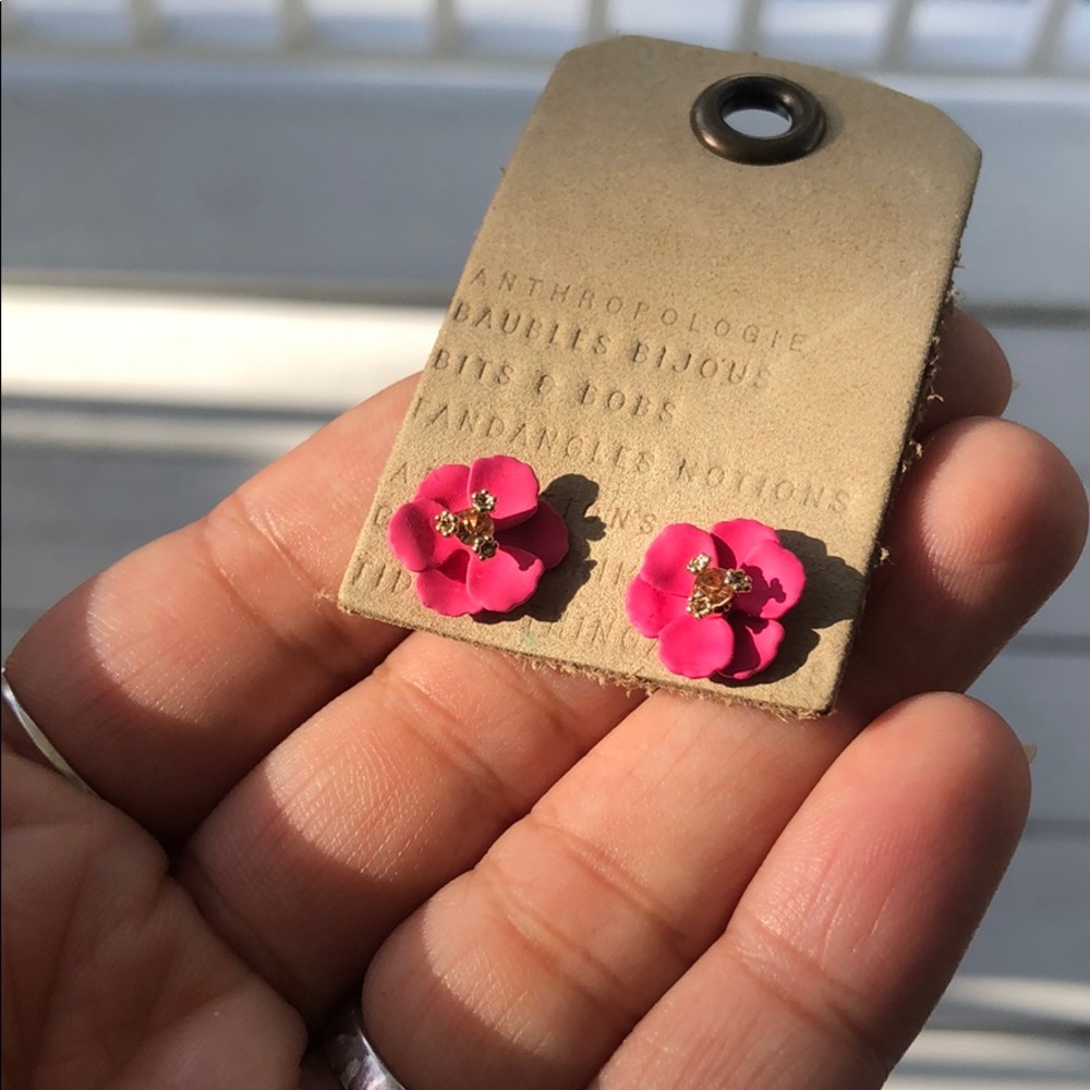 Anthropologie painted flower earrings!